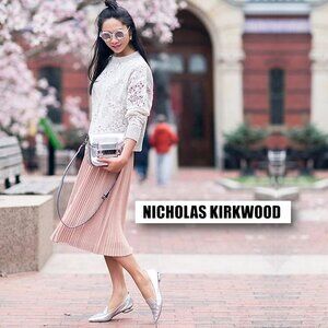NICHOLAS KIRKWOOD "Beya" Silver Metallic Leather Loafers